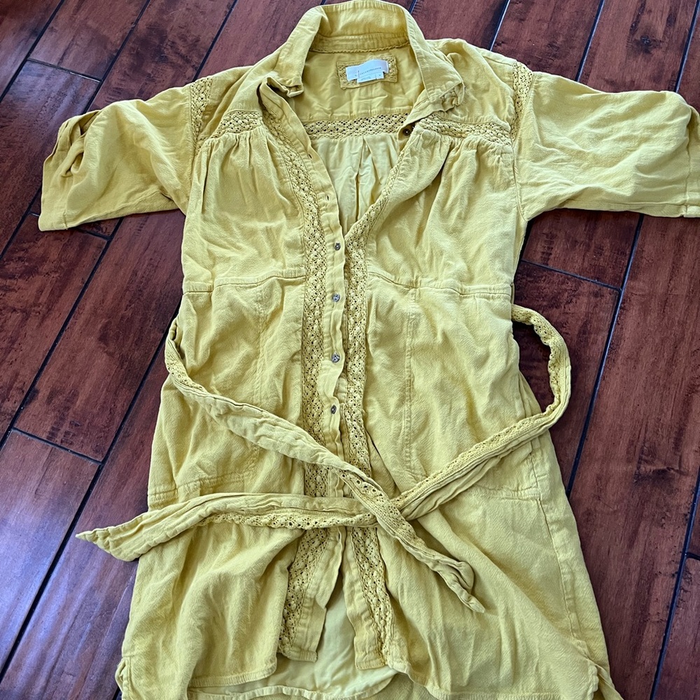 ANTHROPOLOGIE YELLOW UTILITY DRESS